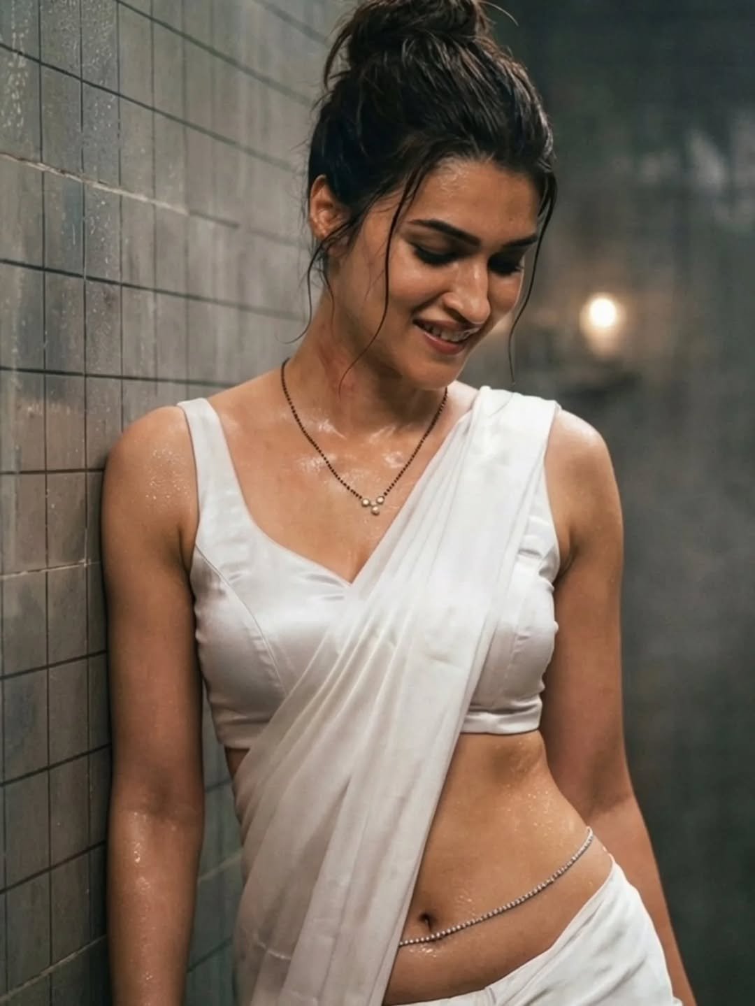 Kriti Sanon Stuns in Elegant White Saree – AI Generated Photos (4)