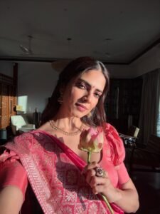 Malavika Mohanan Stuns in Red Silk Saree – ActorFacts (14)