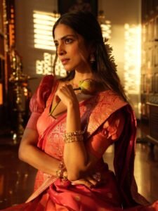 Malavika Mohanan Stuns in Red Silk Saree – ActorFacts (16)