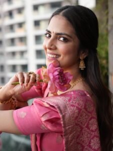 Malavika Mohanan Stuns in Red Silk Saree – ActorFacts (5)