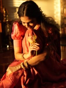 Malavika Mohanan Stuns in Red Silk Saree – ActorFacts (6)