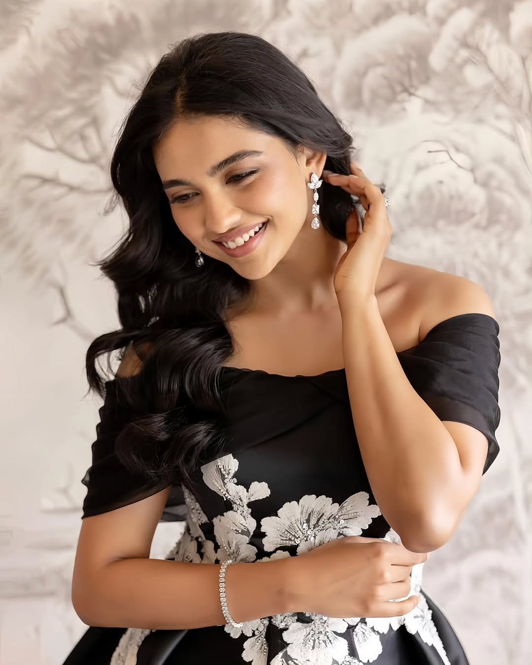 Mamitha Baiju Stunning Black Floral Dress Photos 2026 (1)