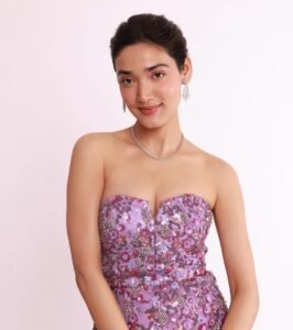 Medha Shankar Stuns in Pink Floral Strapless Dress – Latest HD Photos (10)