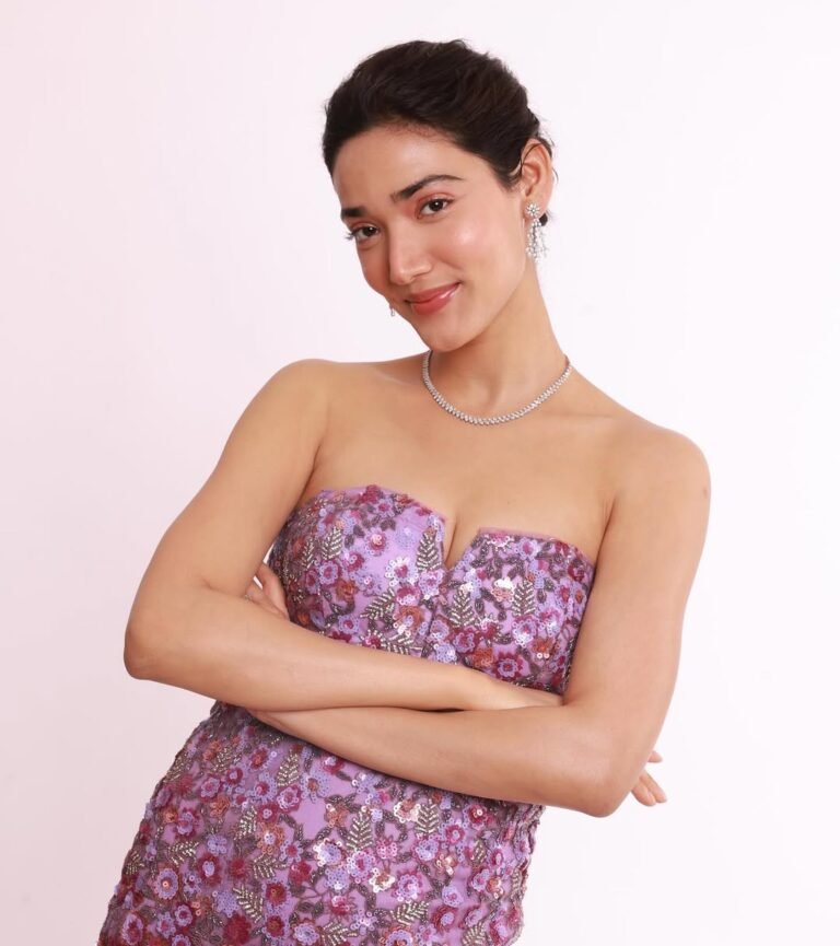 Medha Shankar Stuns in Pink Floral Strapless Dress – Latest HD Photos (11)