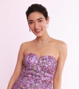 Medha Shankar Stuns in Pink Floral Strapless Dress – Latest HD Photos (5)