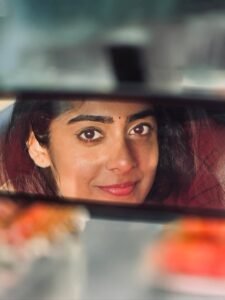 Megha Lekha Stunning Red Saree Photos (13)