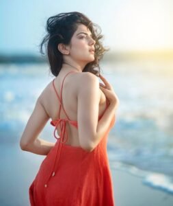 Misha Narang Stunning Beach Look in Orange Dress latest HD photos