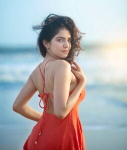 Misha Narang Stunning Beach Look in Orange Dress latest HD photos