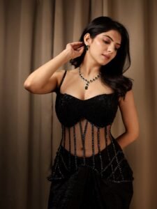 Misha Narang Stunning Black Gown Photoshoot beautiful outfit images