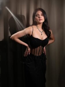 Misha Narang Stunning Black Gown Photoshoot beautiful outfit images