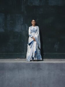 Mrunal Thakur Looks Stunning in Elegant Blue & White Outfit – Latest HD Photos (2)