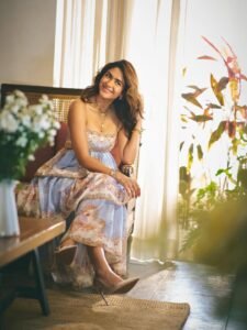Mrunal Thakur Stunning Blue Floral Dress Photos 2026 beautiful outfit images