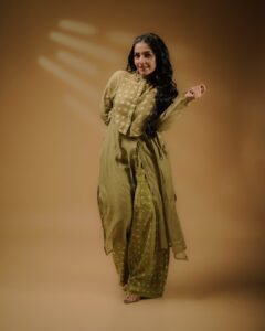 Rajisha Vijayan Looks Elegant in Olive Green Ethnic Outfit stunning fashion look