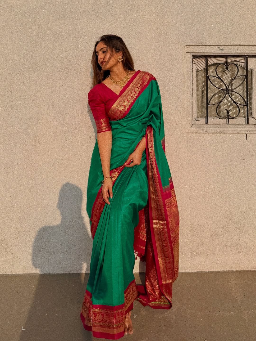 Reba Monica John Stunning Green Saree Photos 2026 (4)