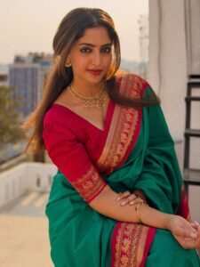 Reba Monica John Stunning Green Saree Photos 2026 beautiful outfit images