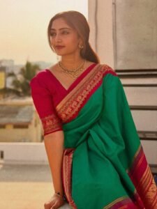 Reba Monica John Stunning Green Saree Photos 2026 trending celebrity photos