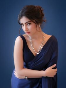 Sara Arjun Elegant Blue Saree Photos 2026 beautiful outfit images