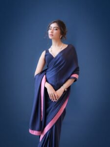 Sara Arjun Elegant Blue Saree Photos 2026 latest HD photos