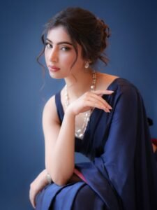 Sara Arjun Elegant Blue Saree Photos 2026 latest HD photos