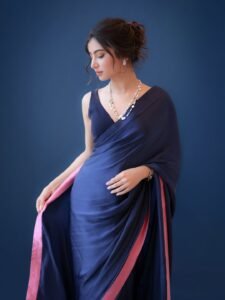 Sara Arjun Elegant Blue Saree Photos 2026 trending celebrity photos