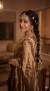 Shraddha Kapoor Looks Royal in Golden Silk Saree – Latest HD Photos (4)
