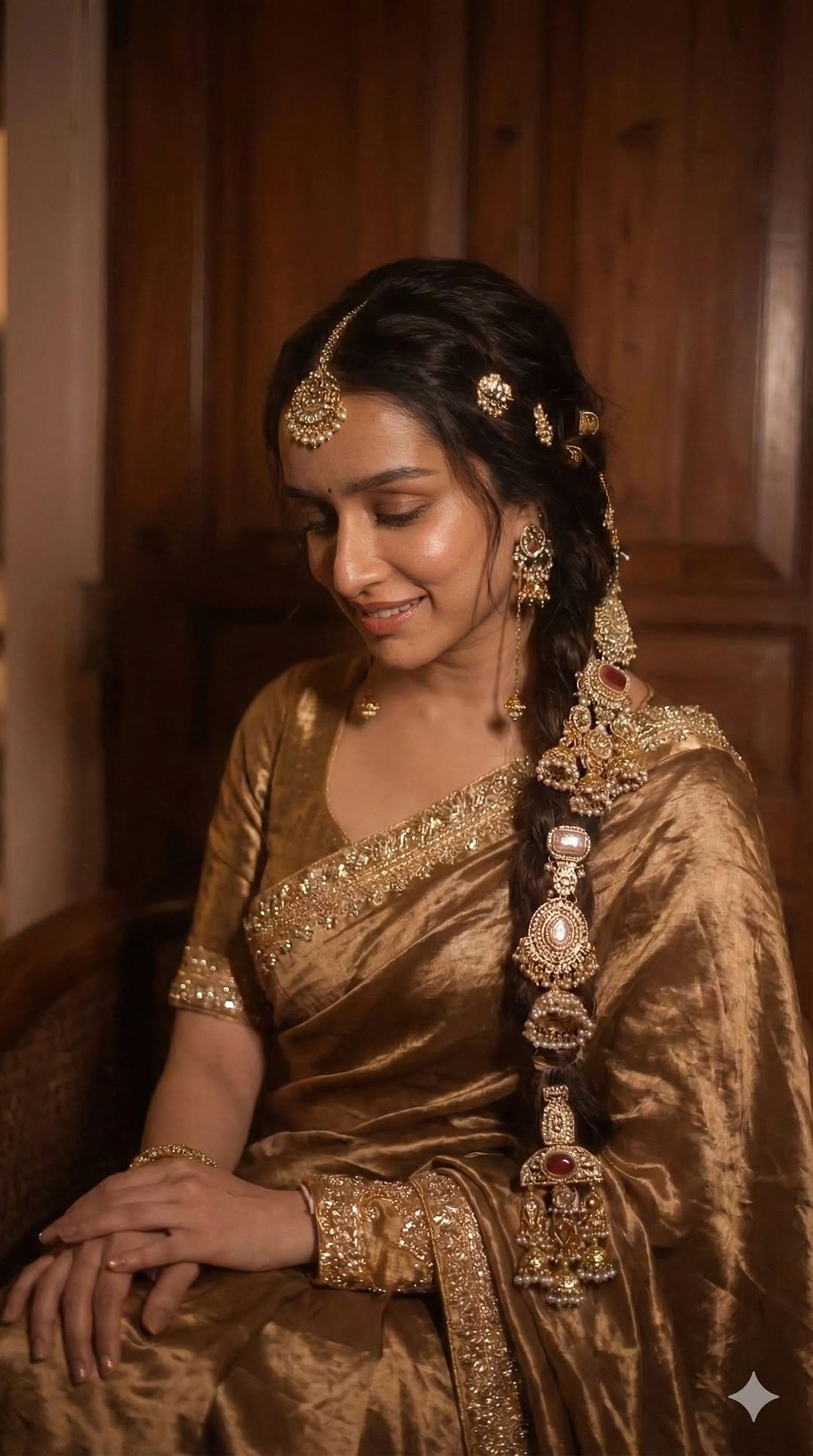 Shraddha Kapoor Looks Royal in Golden Silk Saree – Latest HD Photos (5)