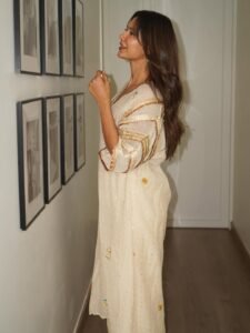 Sonam Bajwa Elegant Ivory Ethnic Outfit HD Images Stylish Party Look 2026 beautiful outfit images