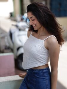 Sushmitha Shetty Stunning Casual Look in White Top Latest HD Photos beautiful outfit images