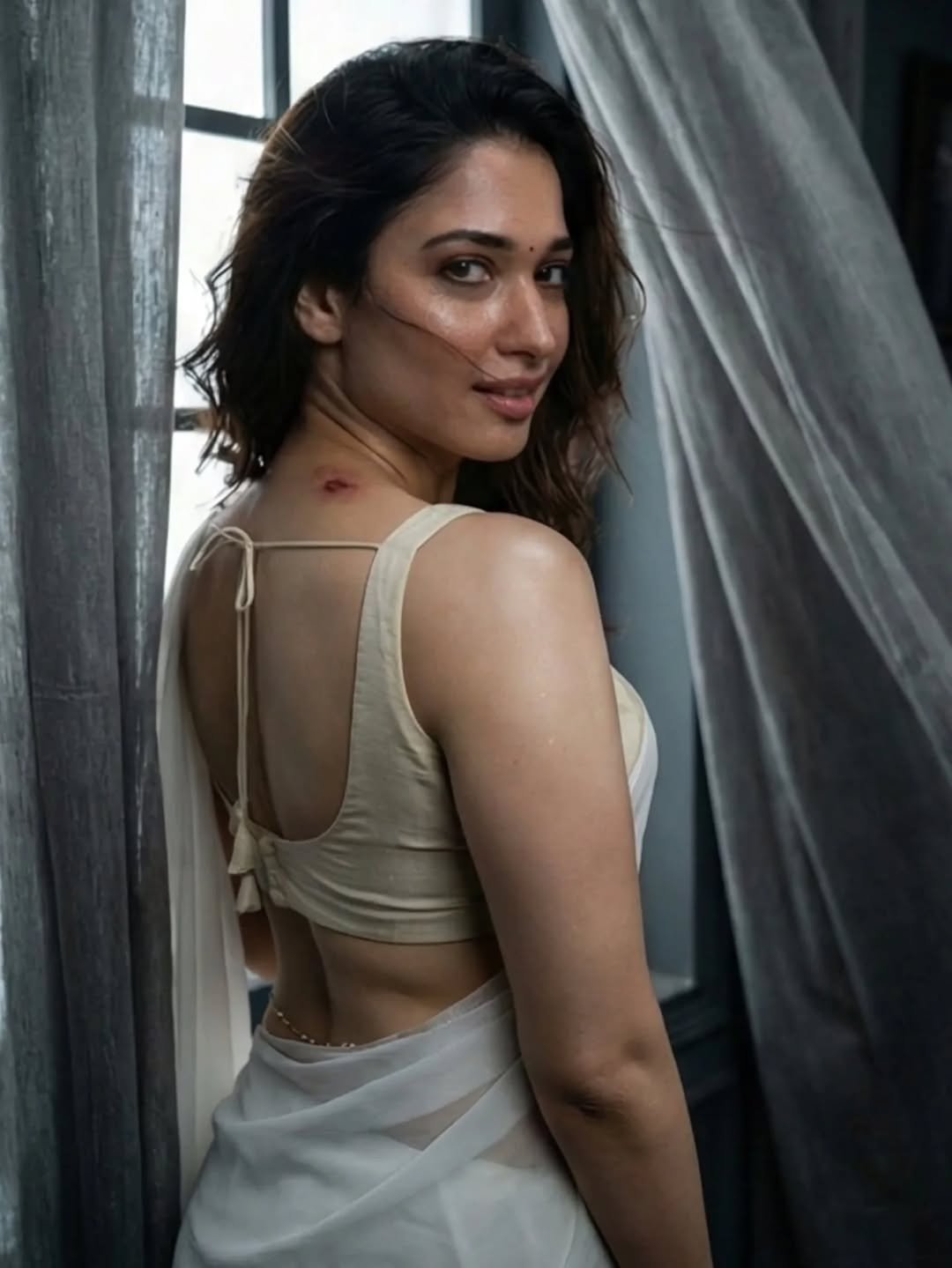 Tamannaah Bhatia Stuns in Elegant White Saree – AI Generated Photos (4)