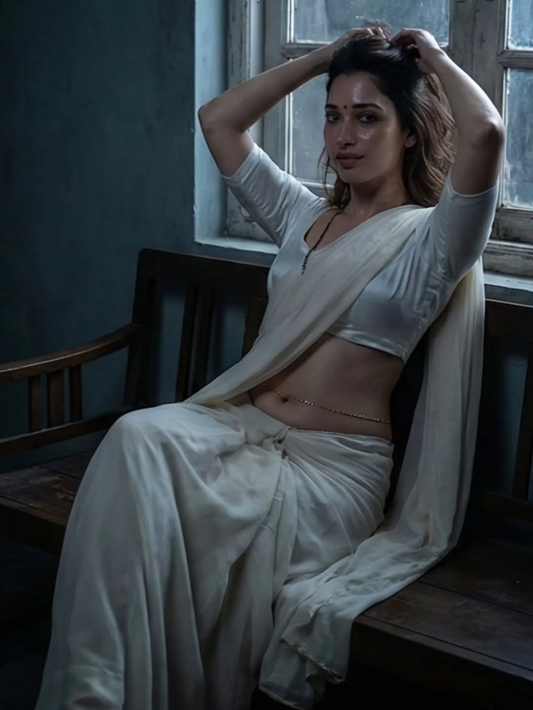 Tamannaah Bhatia Stuns in Elegant White Saree – AI Generated Photos (8)