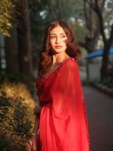 Yashu Turns Heads in Stunning Red Saree – Latest Glam Photoshoot (4)