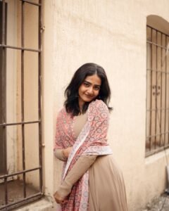 Yoga Lakshmi Looks Elegant in Traditional Printed Outfit trending celebrity photos