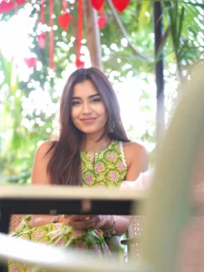 Akanksha Choudhary Looks Adorable in Floral Green Dress – Latest HD Photos (15)