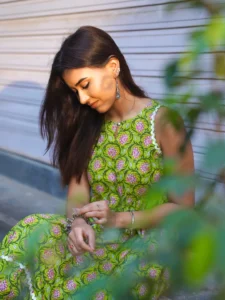 Akanksha Choudhary Looks Adorable in Floral Green Dress – Latest HD Photos (9)