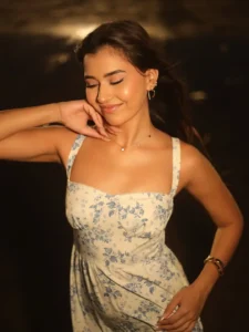 Akanksha Choudhary Radiates Elegance in Floral White Dress – Latest HD Photos (5)
