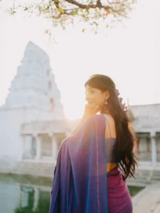 Ananthika Sanilkumar Looks Graceful in Lavender Saree Latest Photos (10)