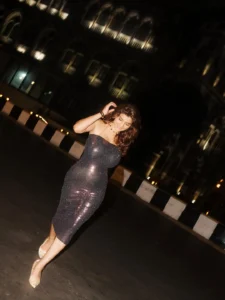Anveshi Jain Dazzles in Shimmering Black Dress During Night Photoshoot (10)