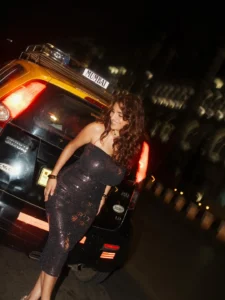 Anveshi Jain Dazzles in Shimmering Black Dress During Night Photoshoot (7)
