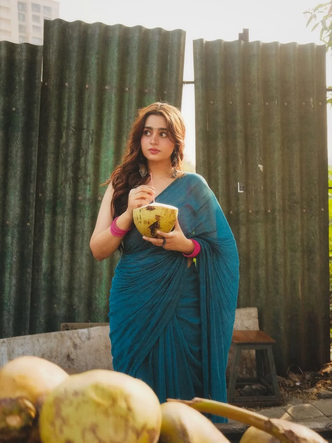 Ayesha Khan Looks Graceful in Elegant Blue Saree – Latest HD Photos (18)