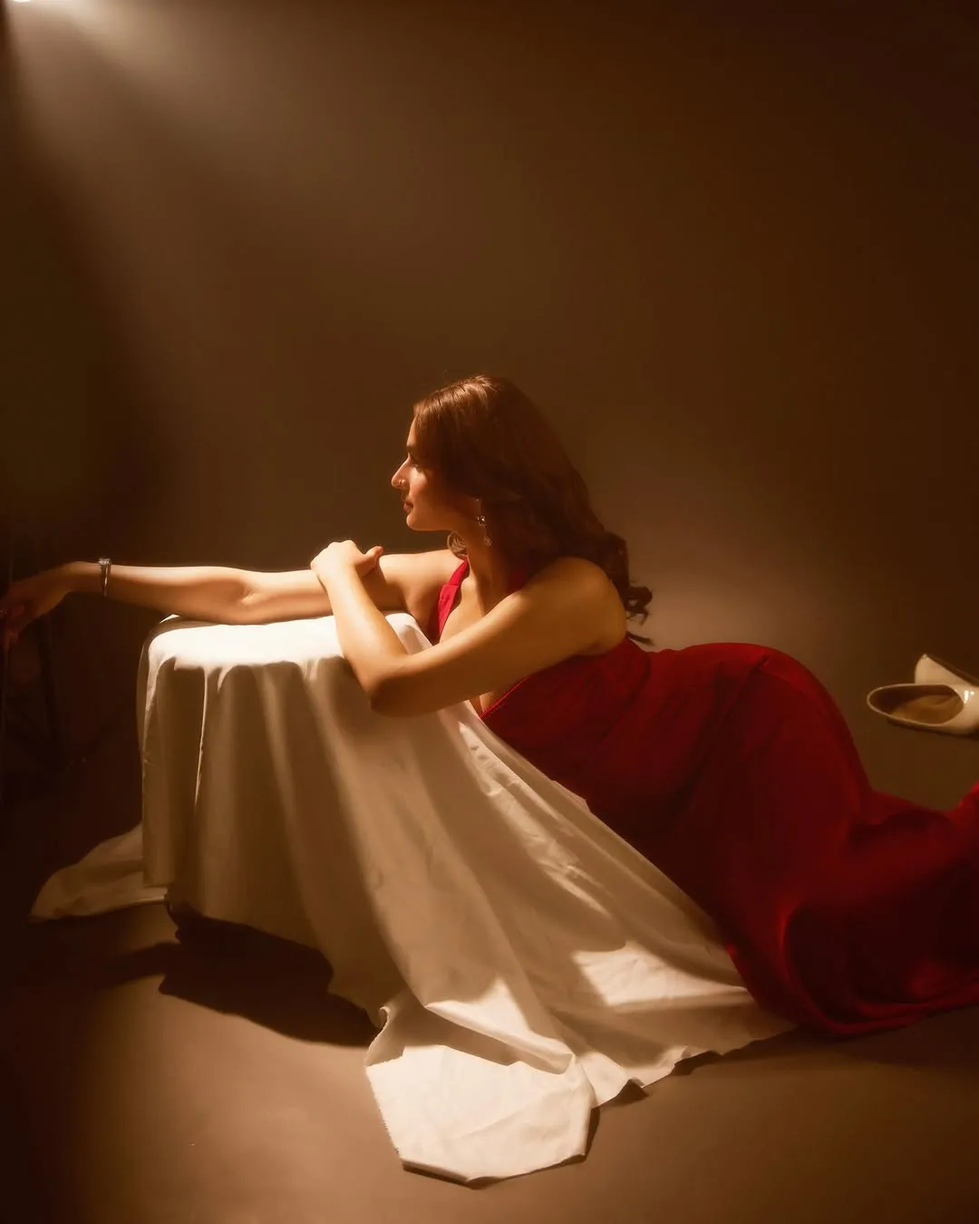 Ayesha Khan Stuns in Elegant Red Gown During Glamorous Photoshoot (3)