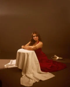Ayesha Khan Stuns in Elegant Red Gown During Glamorous Photoshoot (8)