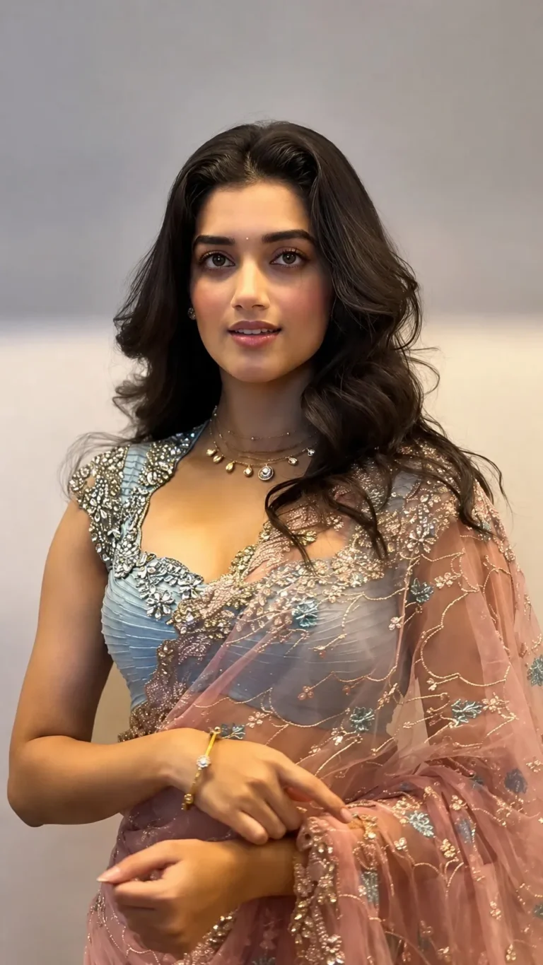 Bhagyashri Borse Dazzles in Elegant Designer Saree – Latest Photos (1)