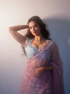 Bhagyashri Borse Dazzles in Elegant Designer Saree – Latest Photos (11)