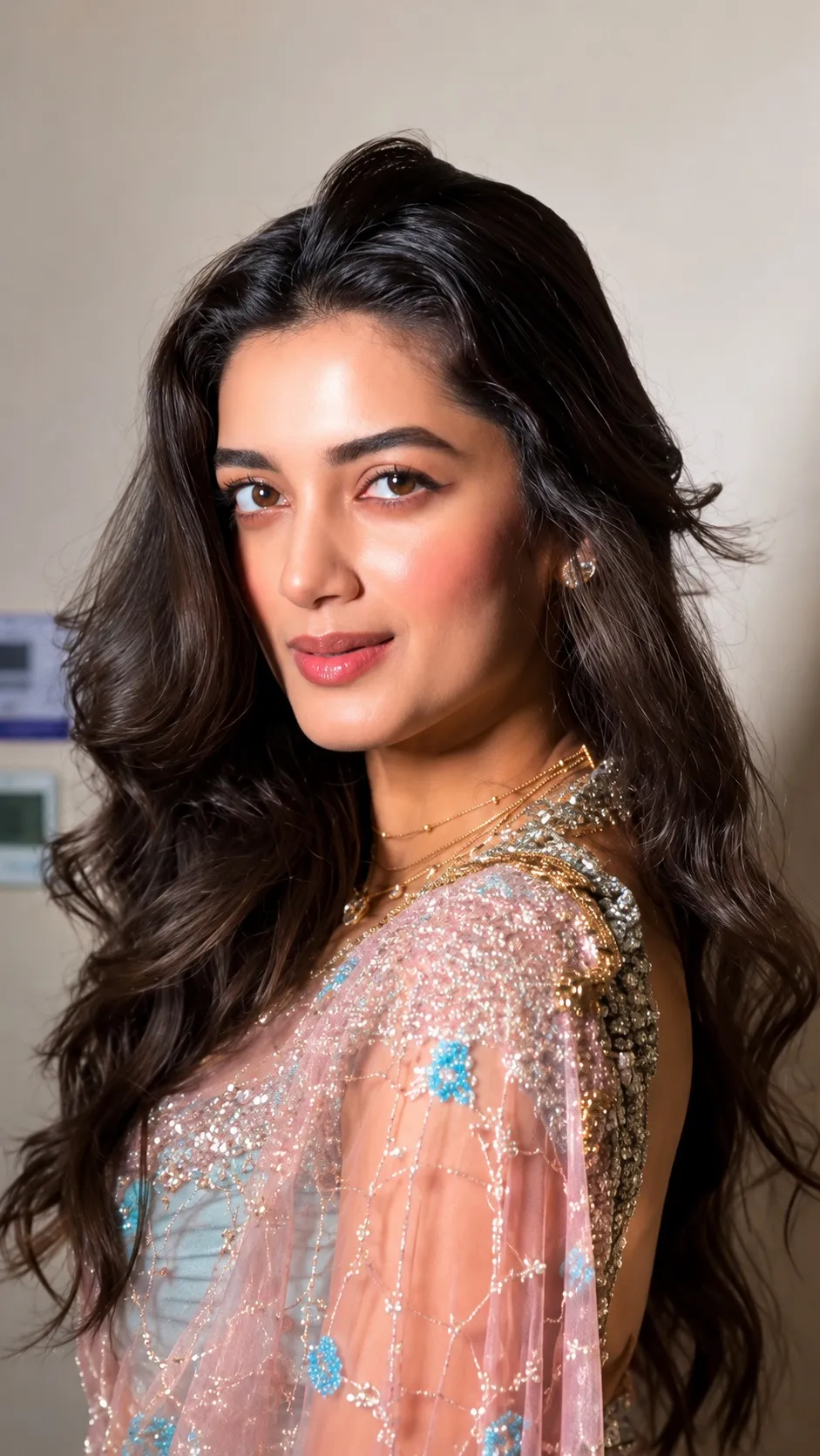 Bhagyashri Borse Dazzles in Elegant Designer Saree – Latest Photos (17)