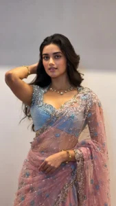 Bhagyashri Borse Dazzles in Elegant Designer Saree – Latest Photos (4)