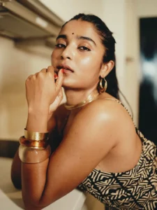 Chaithra J Achar Looks Effortlessly Stylish in Printed Maxi Dress Photos (10)