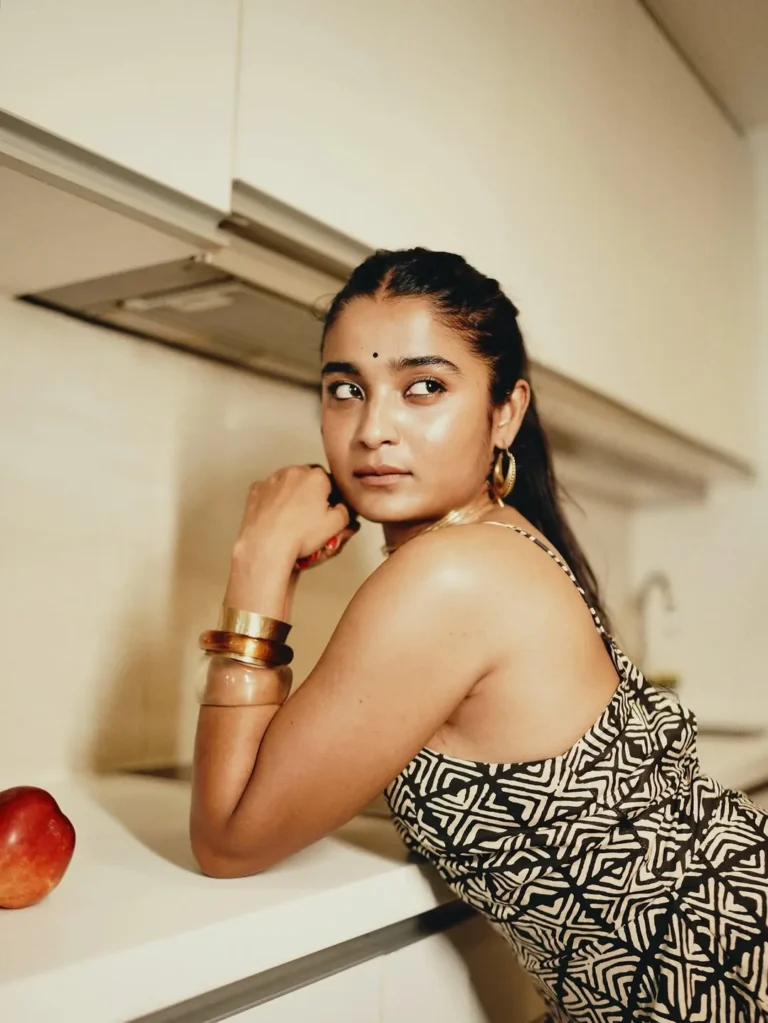 Chaithra J Achar Looks Effortlessly Stylish in Printed Maxi Dress Photos (4)