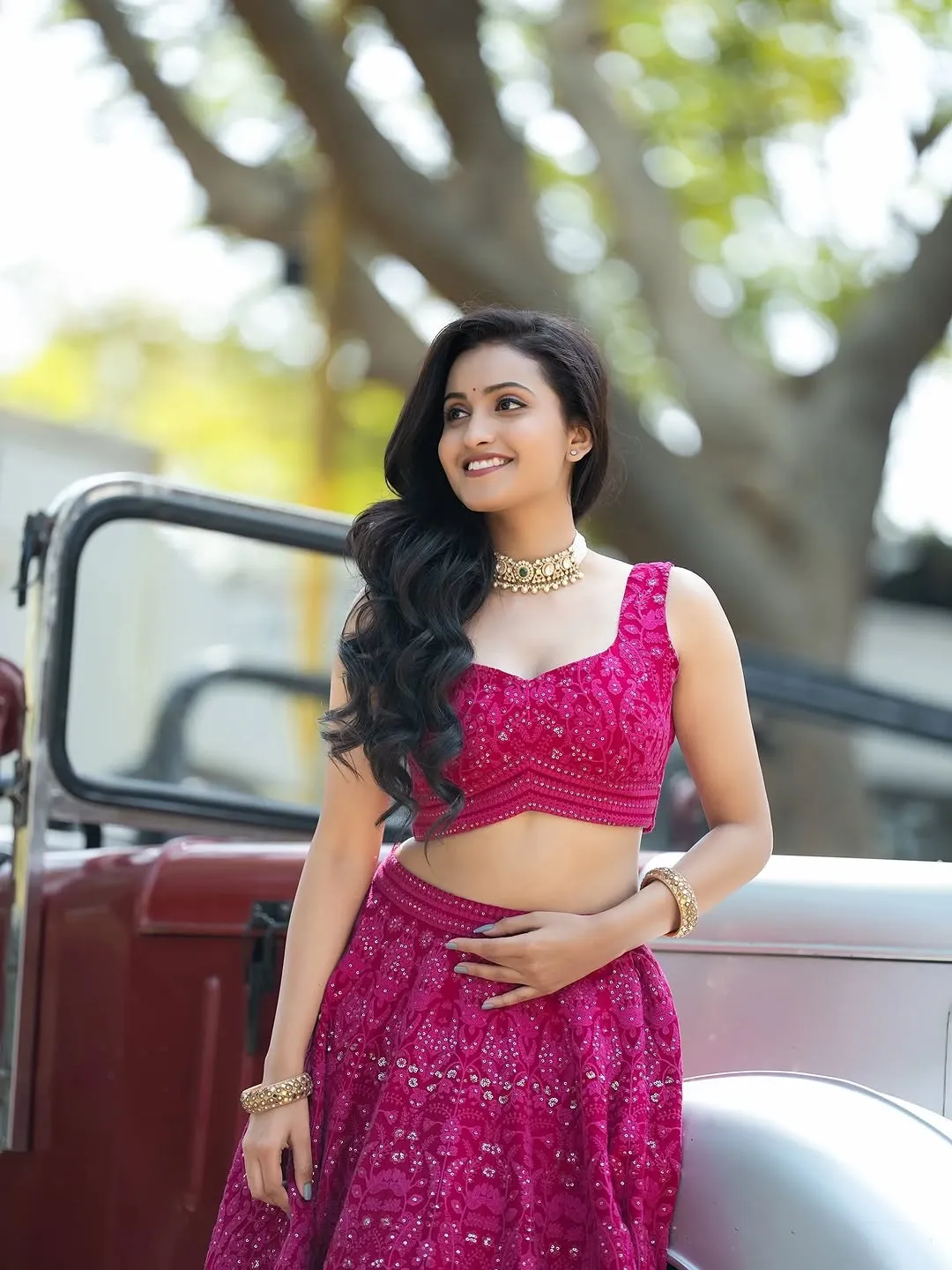 Deepika Pilli Looks Gorgeous in Pink Lehenga Latest Photos (14)