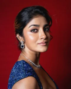 Dimple Hayathi Looks Stunning in Elegant Blue Saree During Latest Photoshoot (14)