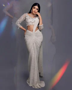 Dimple Hayathi Looks Stunning in Shimmering Designer Saree – Latest Photos (11)